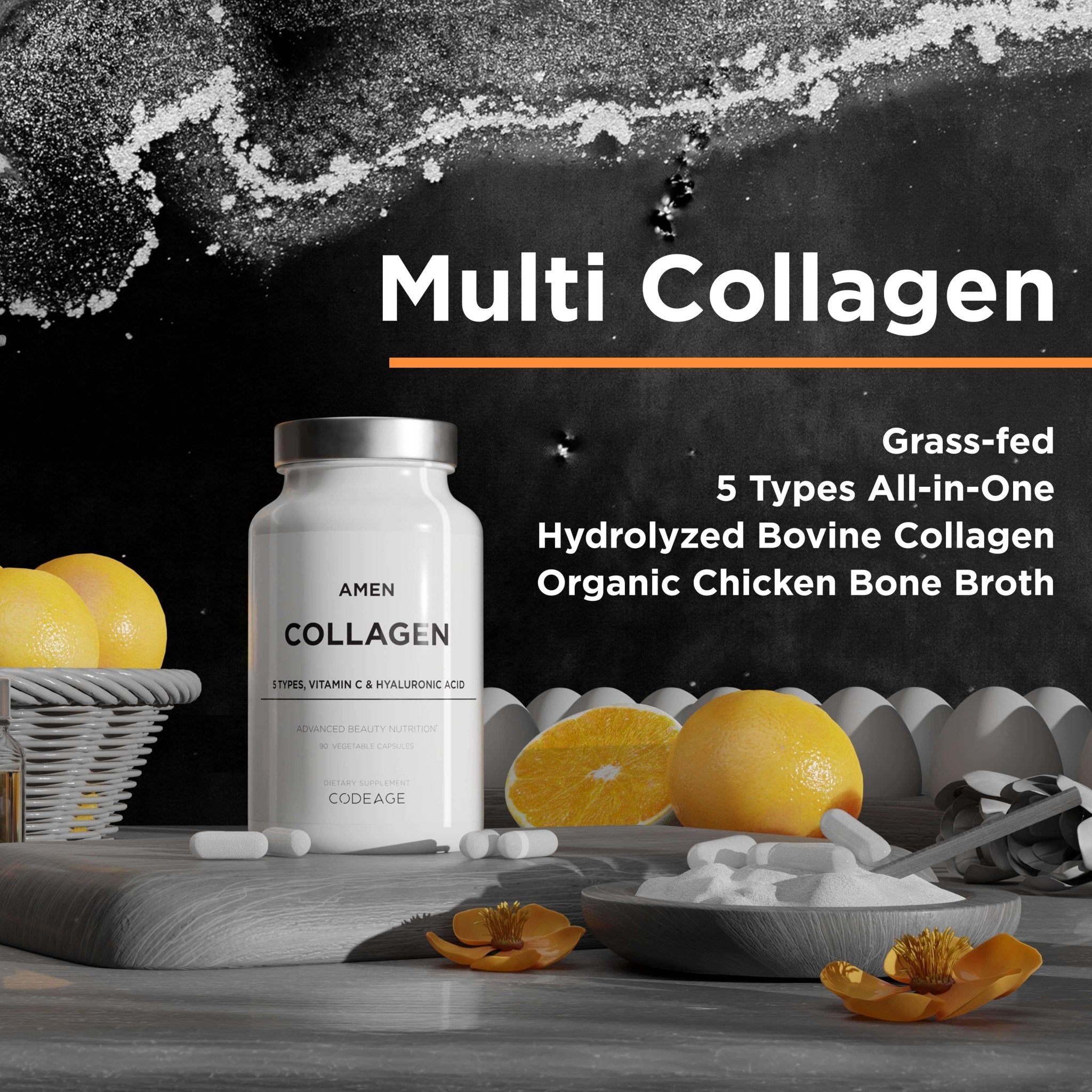 Codeage Amen Grass - Fed Hydrolyzed Collagen Peptides Capsules - Bodybuilding.com